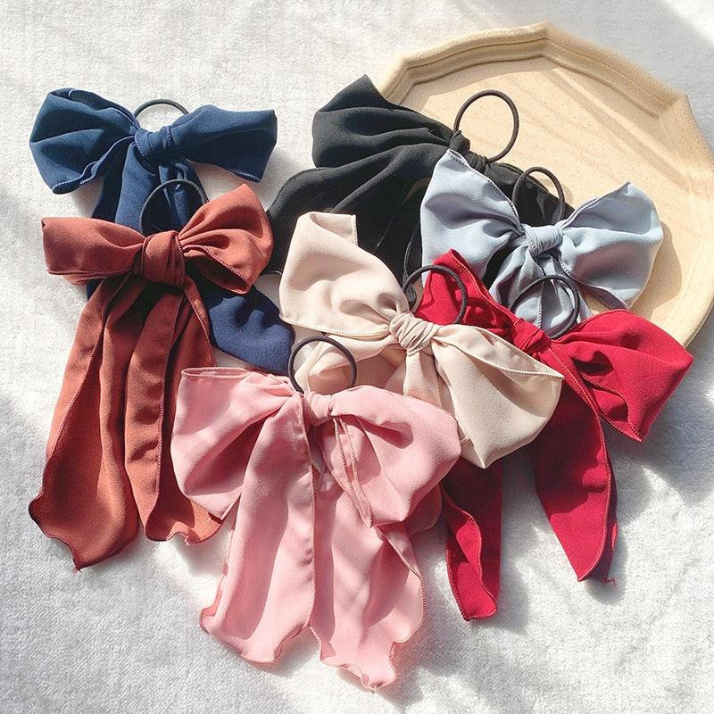Bowknot Hair Scrunchies For Women Girls Sweet Elastic Hair Bands Elegant Hair Tie Rope Rubber Band Hair Gum Gorgeous Hair Accessories For Women Stevvex