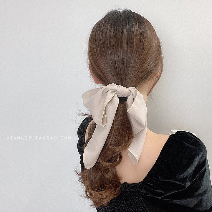 Bowknot Hair Scrunchies For Women Girls Sweet Elastic Hair Bands Elegant Hair Tie Rope Rubber Band Hair Gum Gorgeous Hair Accessories For Women Stevvex