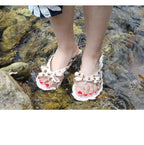 Bowknot Sandals Summer Woman Beach Flip Flops Beautiful Shoes PVC Slides Girls Sandals Slip On Flat Dress Sandals Summer Fashion Cute Flat Slip On Slides Flip Flops