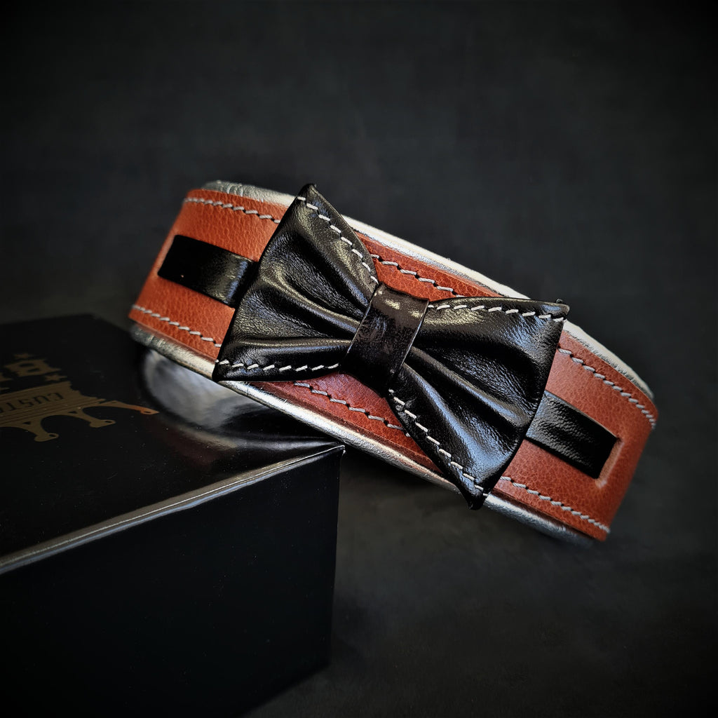 The "Bowtie" collar brown Bestia Dog Gear