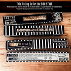 Boxed Rolling Pin Set - 5 Patterned Baking Pins, Kids Friendly, Wooden