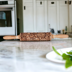 Boxed Rolling Pin Set - 5 Patterned Baking Pins, Kids Friendly, Wooden