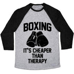BOXING IT'S CHEAPER THAN THERAPYTRI-BLEND BASEBALL TEE - SJB-DIAMOND ELITES