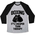 BOXING IT'S CHEAPER THAN THERAPYTRI-BLEND BASEBALL TEE - SJB-DIAMOND ELITES