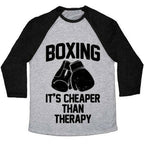 BOXING IT'S CHEAPER THAN THERAPYTRI-BLEND BASEBALL TEE - SJB-DIAMOND ELITES