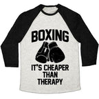 BOXING IT'S CHEAPER THAN THERAPYTRI-BLEND BASEBALL TEE - SJB-DIAMOND ELITES