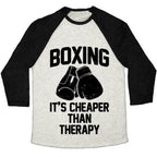 BOXING IT'S CHEAPER THAN THERAPYTRI-BLEND BASEBALL TEE - SJB-DIAMOND ELITES