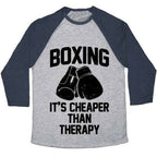 BOXING IT'S CHEAPER THAN THERAPYTRI-BLEND BASEBALL TEE - SJB-DIAMOND ELITES