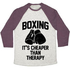 BOXING IT'S CHEAPER THAN THERAPYTRI-BLEND BASEBALL TEE - SJB-DIAMOND ELITES