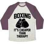 BOXING IT'S CHEAPER THAN THERAPYTRI-BLEND BASEBALL TEE - SJB-DIAMOND ELITES