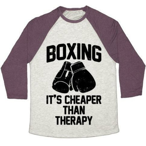 BOXING IT'S CHEAPER THAN THERAPYTRI-BLEND BASEBALL TEE - SJB-DIAMOND ELITES