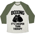 BOXING IT'S CHEAPER THAN THERAPYTRI-BLEND BASEBALL TEE - SJB-DIAMOND ELITES