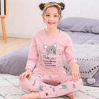 Boys Girls Sleepwear Winter Cotton Pajamas Sets Children Home Wear For Boy Pajamas Kids Nightwear Teenage Pajamas Clothes Sleepwear Suit Comfortable Thin Leisure Sleep Lounge Sleepwear for Adults Women Jogging Home wear Stevvex
