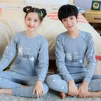 Boys Girls Sleepwear Winter Cotton Pajamas Sets Children Home Wear For Boy Pajamas Kids Nightwear Teenage Pajamas Clothes Sleepwear Suit Comfortable Thin Leisure Sleep Lounge Sleepwear for Adults Women Jogging Home wear Stevvex
