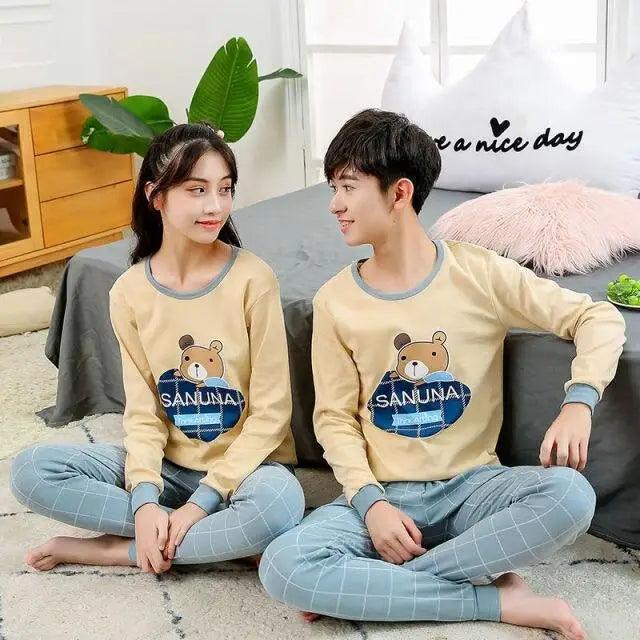 Boys Girls Sleepwear Winter Cotton Pajamas Sets Children Home Wear For Boy Pajamas Kids Nightwear Teenage Pajamas Clothes Sleepwear Suit Comfortable Thin Leisure Sleep Lounge Sleepwear for Adults Women Jogging Home wear Stevvex
