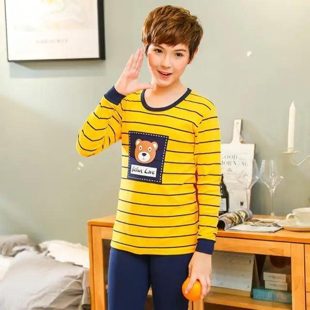 Boys Girls Sleepwear Winter Cotton Pajamas Sets Children Home Wear For Boy Pajamas Kids Nightwear Teenage Pajamas Clothes Sleepwear Suit Comfortable Thin Leisure Sleep Lounge Sleepwear for Adults Women Jogging Home wear Stevvex