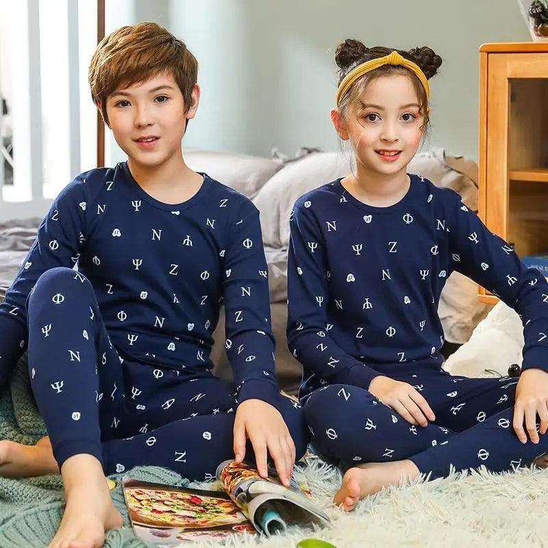 Boys Girls Sleepwear Winter Cotton Pajamas Sets Children Home Wear For Boy Pajamas Kids Nightwear Teenage Pajamas Clothes Sleepwear Suit Comfortable Thin Leisure Sleep Lounge Sleepwear for Adults Women Jogging Home wear Stevvex