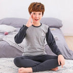 Boys Girls Sleepwear Winter Cotton Pajamas Sets Children Home Wear For Boy Pajamas Kids Nightwear Teenage Pajamas Clothes Sleepwear Suit Comfortable Thin Leisure Sleep Lounge Sleepwear for Adults Women Jogging Home wear Stevvex