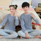 Boys Girls Sleepwear Winter Cotton Pajamas Sets Children Home Wear For Boy Pajamas Kids Nightwear Teenage Pajamas Clothes Sleepwear Suit Comfortable Thin Leisure Sleep Lounge Sleepwear for Adults Women Jogging Home wear Stevvex