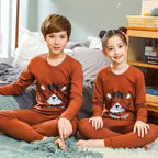 Boys Girls Sleepwear Winter Cotton Pajamas Sets Children Home Wear For Boy Pajamas Kids Nightwear Teenage Pajamas Clothes Sleepwear Suit Comfortable Thin Leisure Sleep Lounge Sleepwear for Adults Women Jogging Home wear Stevvex