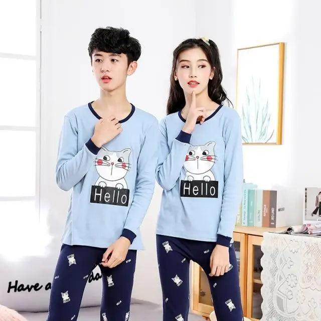 Boys Girls Sleepwear Winter Cotton Pajamas Sets Children Home Wear For Boy Pajamas Kids Nightwear Teenage Pajamas Clothes Sleepwear Suit Comfortable Thin Leisure Sleep Lounge Sleepwear for Adults Women Jogging Home wear Stevvex