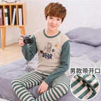 Boys Girls Sleepwear Winter Cotton Pajamas Sets Children Home Wear For Boy Pajamas Kids Nightwear Teenage Pajamas Clothes Sleepwear Suit Comfortable Thin Leisure Sleep Lounge Sleepwear for Adults Women Jogging Home wear Stevvex