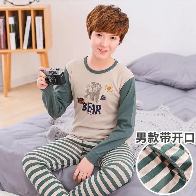 Boys Girls Sleepwear Winter Cotton Pajamas Sets Children Home Wear For Boy Pajamas Kids Nightwear Teenage Pajamas Clothes Sleepwear Suit Comfortable Thin Leisure Sleep Lounge Sleepwear for Adults Women Jogging Home wear Stevvex