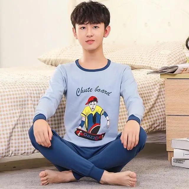 Boys Girls Sleepwear Winter Cotton Pajamas Sets Children Home Wear For Boy Pajamas Kids Nightwear Teenage Pajamas Clothes Sleepwear Suit Comfortable Thin Leisure Sleep Lounge Sleepwear for Adults Women Jogging Home wear Stevvex