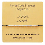 Bracelet Morse Code Braided Charm Bracelets For Women Men Jewelry Silver Adjustable Inspirational Morse Code Beads With Cord Handmade Wrap Bracelet Secret Message Jewelry Gifts For Her