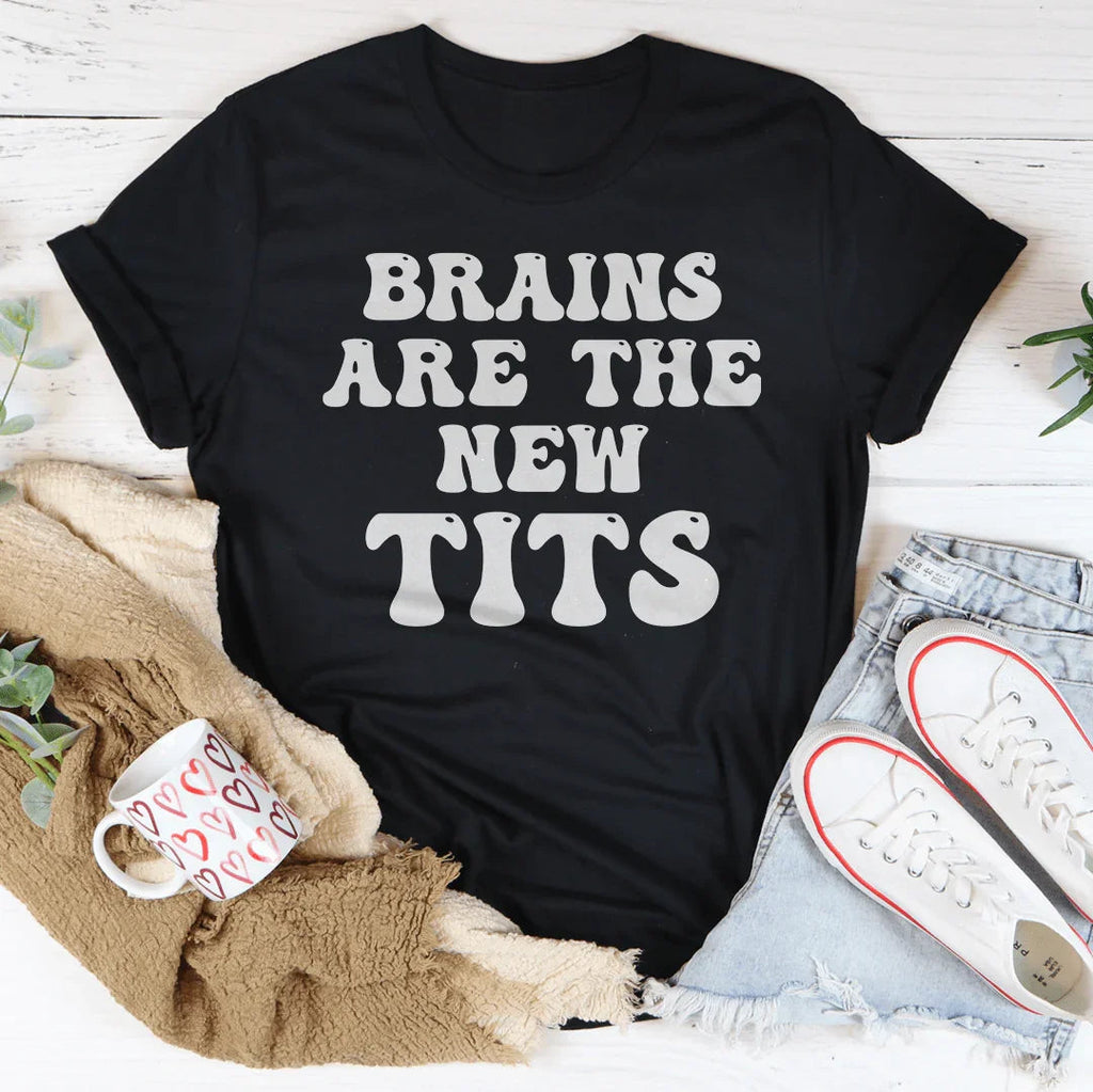 Brains Are The New Tits Tee Peachy Sunday