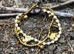 Brass Elephant Bracelet Boho Beaded Charm Stackable