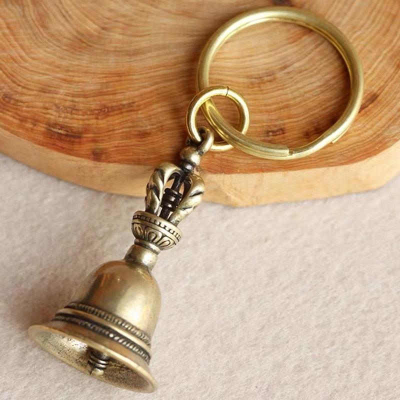Brass Handicraft Die-casting Drop Magic Key Car Button Hanging Ornament Wind Bell Tibetan Bronze Creative Gift Home Decoration Pendant Best Birthday Gift Stevvex