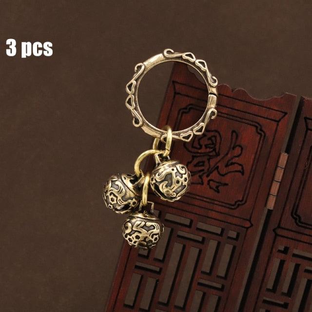 Brass Handicraft Die-Casting Wind Chimes Bell Button Wind Bell Bronze Bell Gift Home Decoration Pendant Brown  Bell Metal Chandelier Wind Chime Stevvex