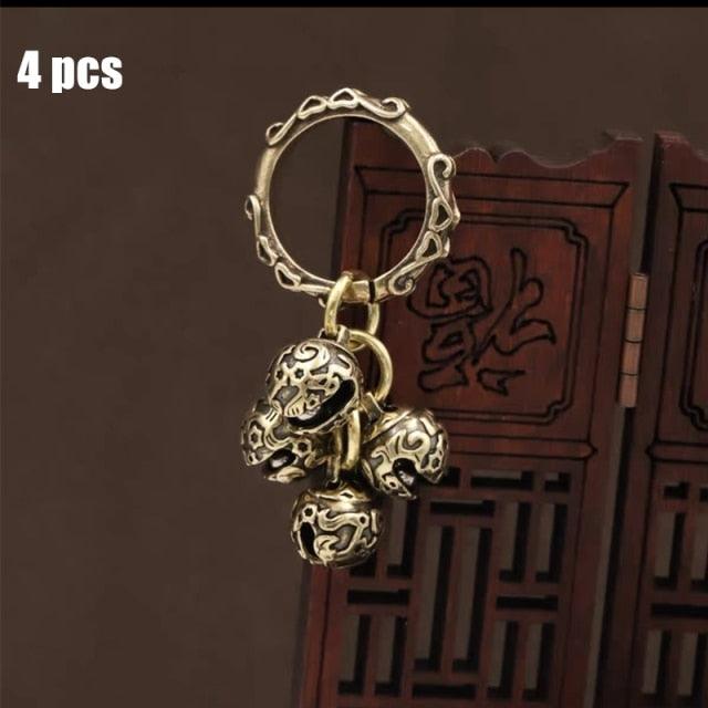 Brass Handicraft Die-Casting Wind Chimes Bell Button Wind Bell Bronze Bell Gift Home Decoration Pendant Brown  Bell Metal Chandelier Wind Chime Stevvex