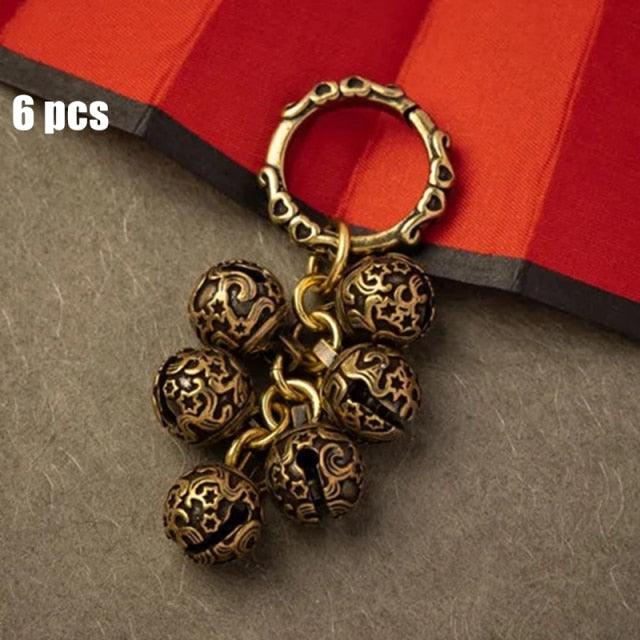 Brass Handicraft Die-Casting Wind Chimes Bell Button Wind Bell Bronze Bell Gift Home Decoration Pendant Brown  Bell Metal Chandelier Wind Chime Stevvex