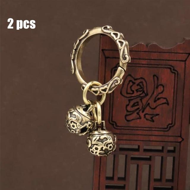 Brass Handicraft Die-Casting Wind Chimes Bell Button Wind Bell Bronze Bell Gift Home Decoration Pendant Brown  Bell Metal Chandelier Wind Chime Stevvex