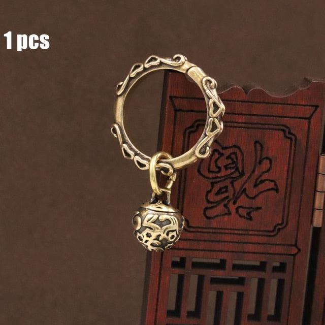 Brass Handicraft Die-Casting Wind Chimes Bell Button Wind Bell Bronze Bell Gift Home Decoration Pendant Brown  Bell Metal Chandelier Wind Chime Stevvex
