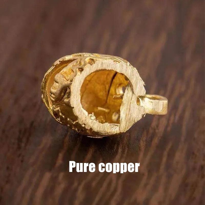 Brass Handicraft Die-Casting Wind Chimes Bell Button Wind Bell Bronze Bell Gift Home Decoration Pendant Brown  Bell Metal Chandelier Wind Chime Stevvex