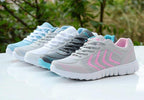 Breathable Fashion Women Sneakers White Women Casual Shoes Athletic Road Running Mesh Breathable Casual Sneakers Lace Up Comfort Sports Student Fashion Tennis Sneakers Stevvex