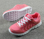 Breathable Fashion Women Sneakers White Women Casual Shoes Athletic Road Running Mesh Breathable Casual Sneakers Lace Up Comfort Sports Student Fashion Tennis Sneakers Stevvex
