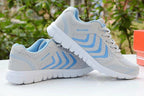 Breathable Fashion Women Sneakers White Women Casual Shoes Athletic Road Running Mesh Breathable Casual Sneakers Lace Up Comfort Sports Student Fashion Tennis Sneakers Stevvex