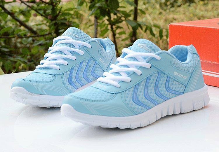 Breathable Fashion Women Sneakers White Women Casual Shoes Athletic Road Running Mesh Breathable Casual Sneakers Lace Up Comfort Sports Student Fashion Tennis Sneakers Stevvex