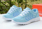 Breathable Fashion Women Sneakers White Women Casual Shoes Athletic Road Running Mesh Breathable Casual Sneakers Lace Up Comfort Sports Student Fashion Tennis Sneakers Stevvex