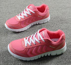 Breathable Fashion Women Sneakers White Women Casual Shoes Athletic Road Running Mesh Breathable Casual Sneakers Lace Up Comfort Sports Student Fashion Tennis Sneakers Stevvex