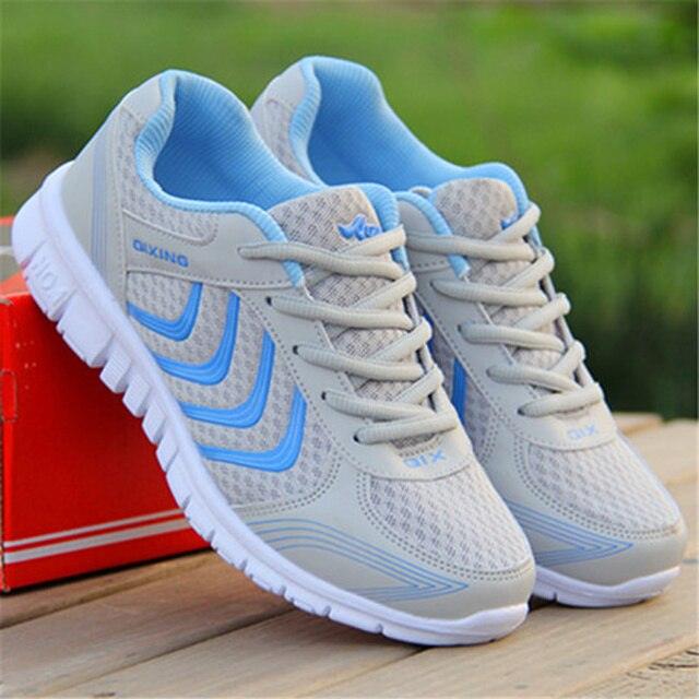 Breathable Fashion Women Sneakers White Women Casual Shoes Athletic Road Running Mesh Breathable Casual Sneakers Lace Up Comfort Sports Student Fashion Tennis Sneakers Stevvex