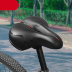 Breathable Leather Bicycle Saddle Cushion Comfortable Anti Slip And Weat Road Bike Sponge Filled Shockproof Bike Seat For Men Women Memory Foam Soft Bicycle Seats Cushion Dual Shock Absorbing Wide Bicycle Seat Replacement For Mountain Bike Road Bike Stevvex