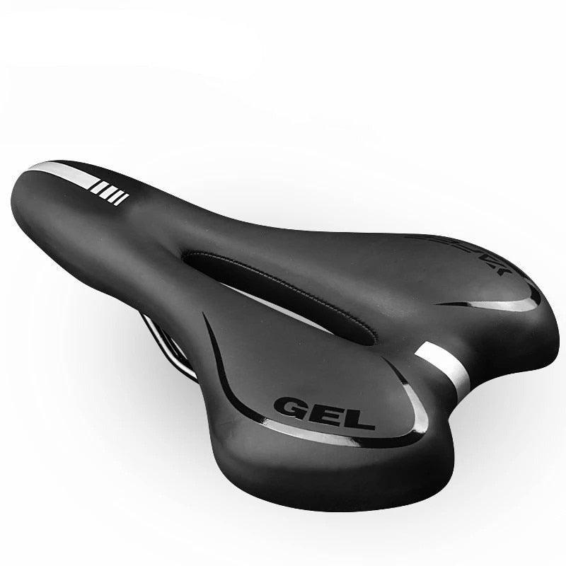 Breathable Silicone Cushion Seat PU Leather Surface Silica Filled Gel Comfortable Shockproof Bicycle Saddle Padded Professional Waterproof Road Bike Saddle For Men Stevvex
