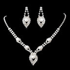 Bridal Pearl Crystal Rhinestone Necklace And Earrings Set