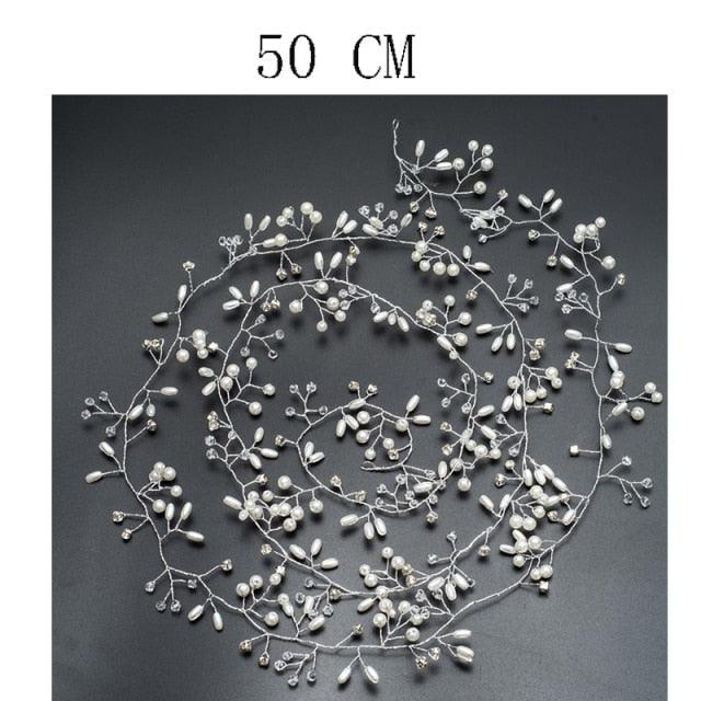 Bridal Wedding Crystal Bride Hair Accessories Pearl Flower Headband Handmade Hairband Beads Decoration Hair Comb Gorgeous Hair Accessories For Women Stevvex