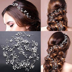 Bridal Wedding Crystal Bride Hair Accessories Pearl Flower Headband Handmade Hairband Beads Decoration Hair Comb Gorgeous Hair Accessories For Women Stevvex